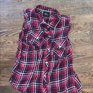 Rails plaid button down tank